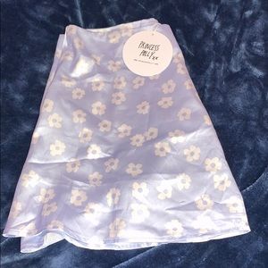 Floral satin skirt